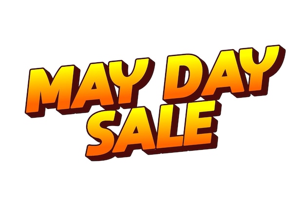 May day sale Teksteffect in 3D look effect met opvallende kleuren