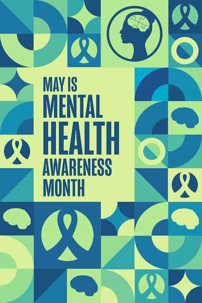 May is mental health awareness month holiday concept template for background banner card poster with text inscription vector eps10 illustration