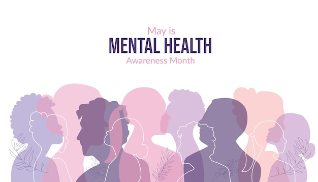 Vector may is mental health awareness month mental health awareness month vector illustration