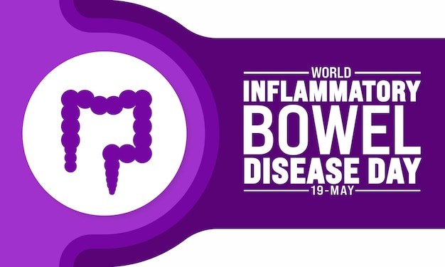 Vector may is world ibd day or world inflammatory bowel disease day background template holiday concept