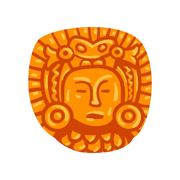 Maya beschaving symbool Amerikaanse tribale cultuur element vectorillustratie op een witte achtergrond