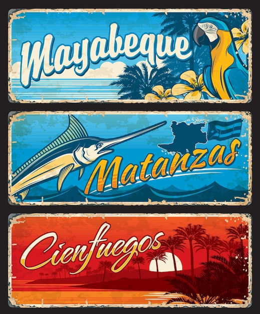 Mayabeque Matanzas Cienfuegos Cuban region signs