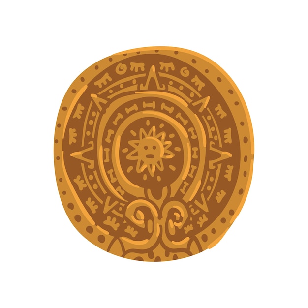 Mayan calendar maya civilization symbol american tribal culture element vector illustration on a