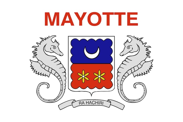 Mayotte flag simple illustration for independence day or election