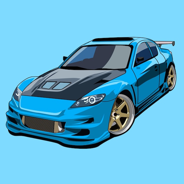 Mazda race car illustration vector design