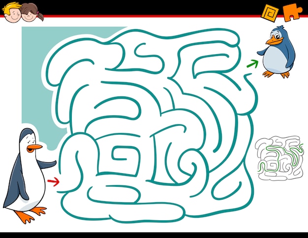 Maze activity with penguins