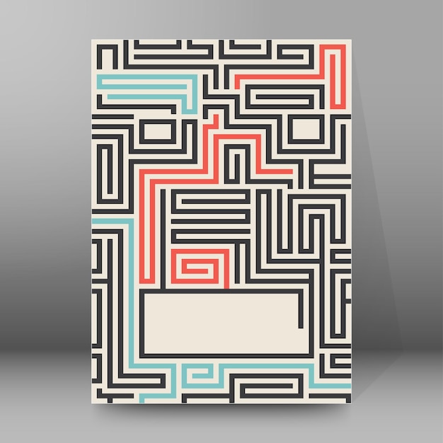 Vector maze background brochure cover page layout