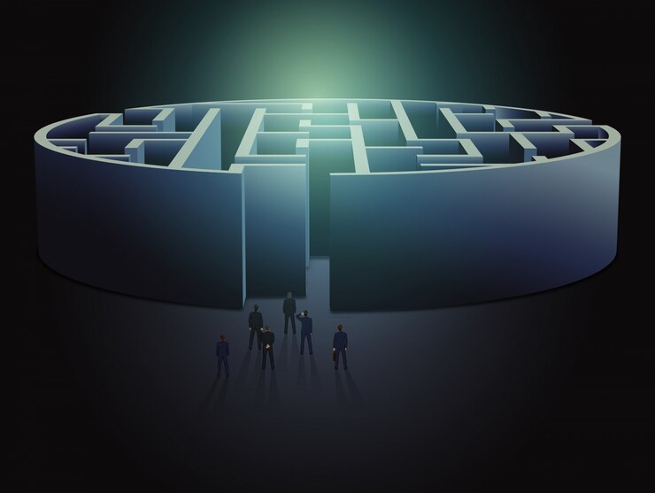 Vector maze business concept
