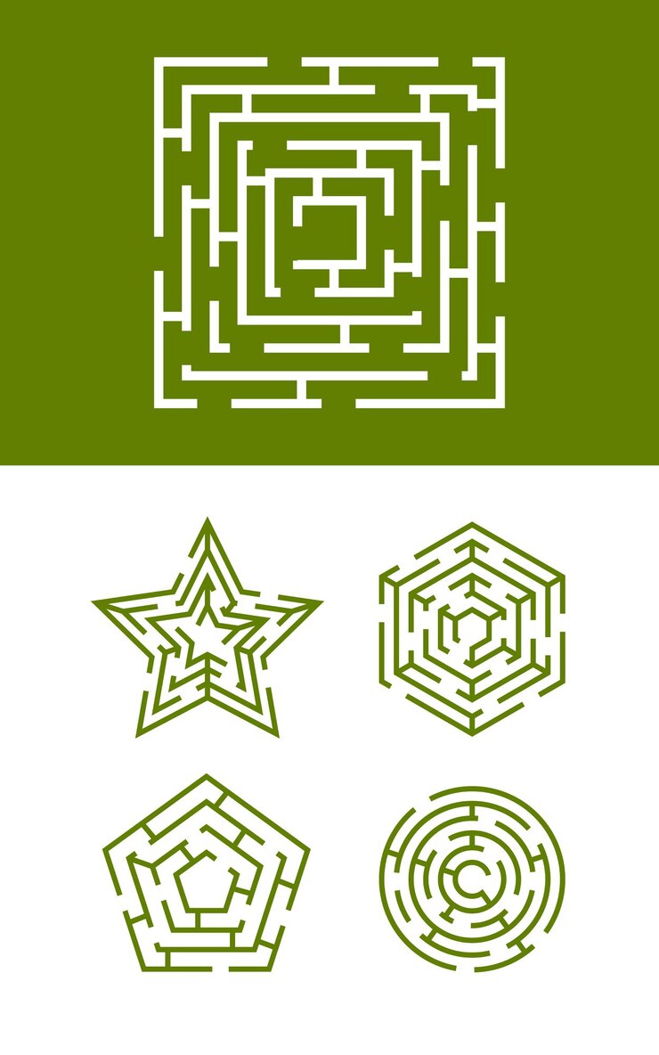 Maze collection illustration