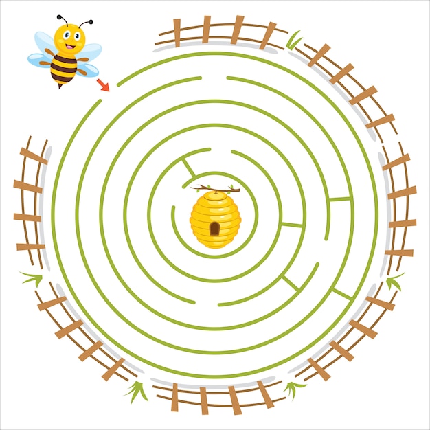 Maze game illustration for children