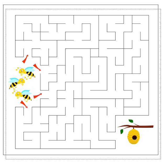 Online Maze games for Young Children: Bee