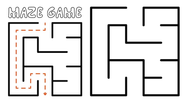 子供のための迷路ゲームソリューション付きのシンプルな迷路パズル
