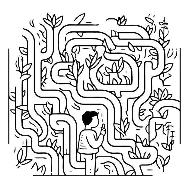 Maze game Labyrinth conundrum Find right path