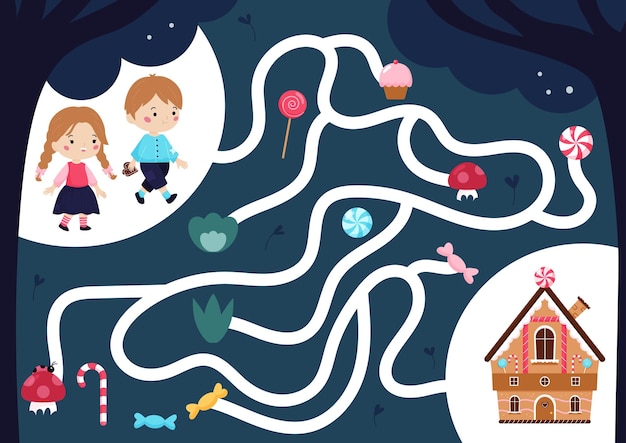 Classic children story hansel and gretel Vector Image