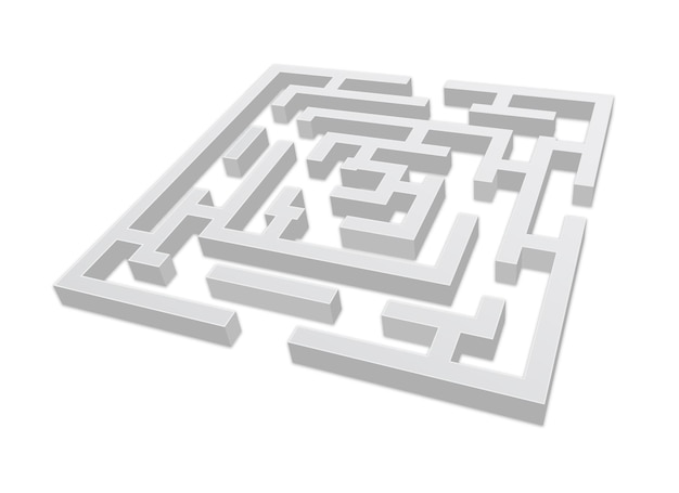 Maze labyrinth 3d icon isolated