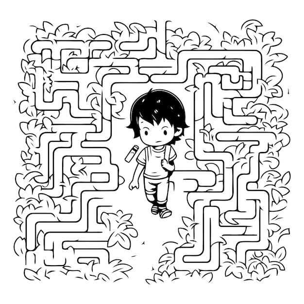 Maze or Labyrinth Game for Preschool Children