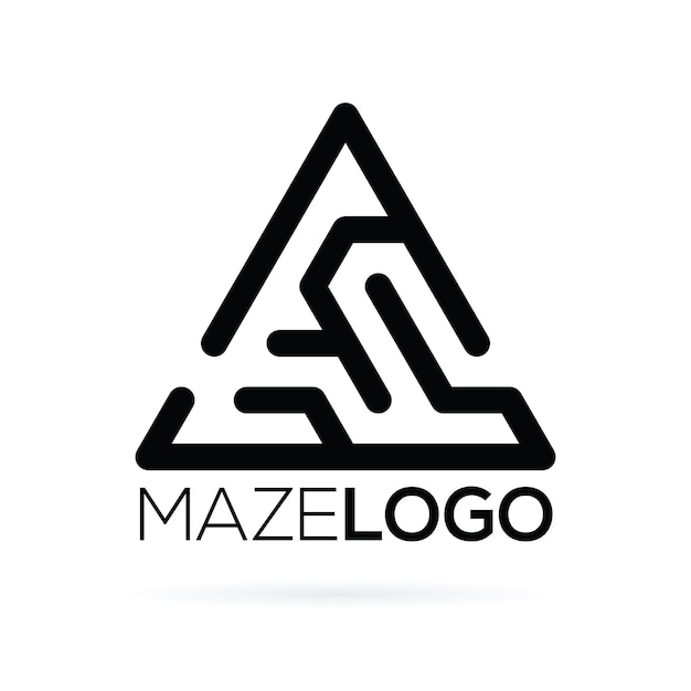 Maze labyrinth logo template vector illustration