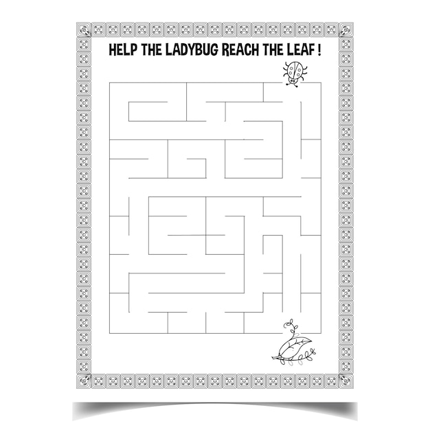 Maze puzzle worksheet for kids