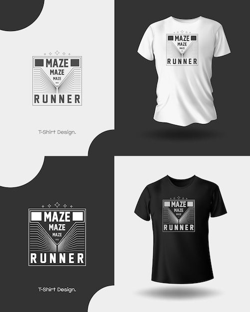 Maze runner line art t-shirt design illustration
