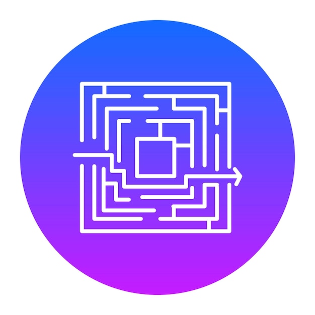 Maze Solution Vector Illustration