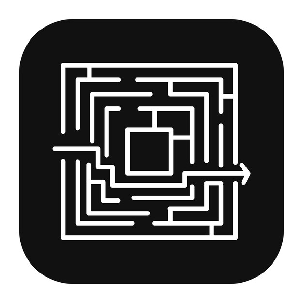 Maze Solution Vector Illustration