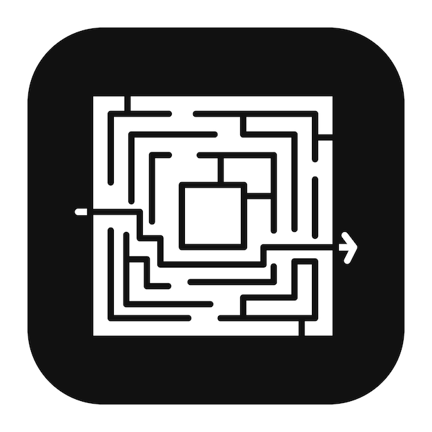 Maze Solution Vector Illustration
