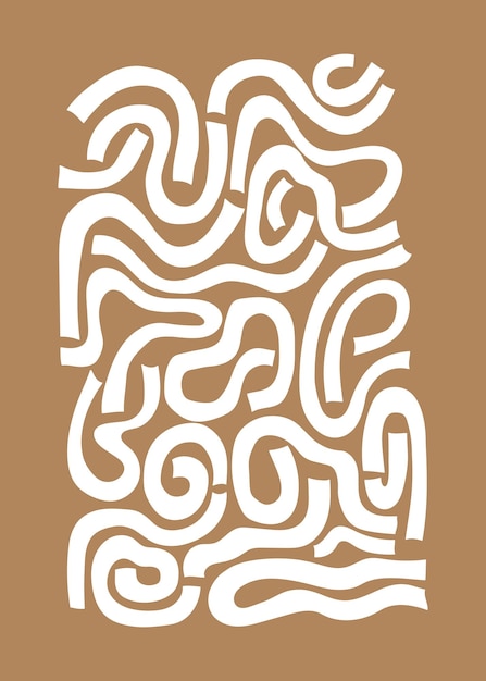 A maze of white lines is shown on a brown background.