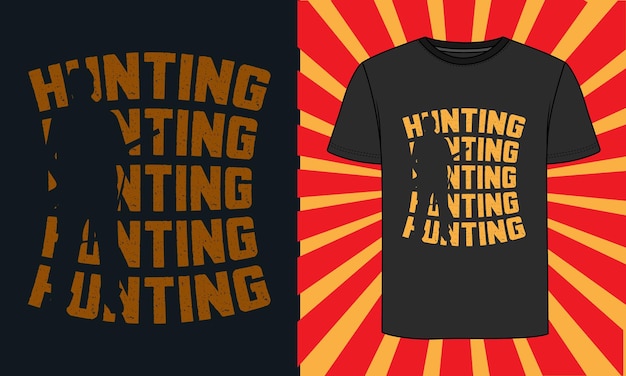 mazing hunting tshirt design for hunting t shirt design premium vector