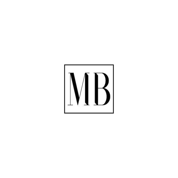 Mb monogramma logo design lettera testo nome simbolo logotipo monocromatico carattere alfabetico logo semplice