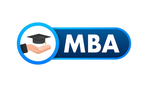 MBA Master of Business Administration MBA schoolconcept Vector stock illustratie