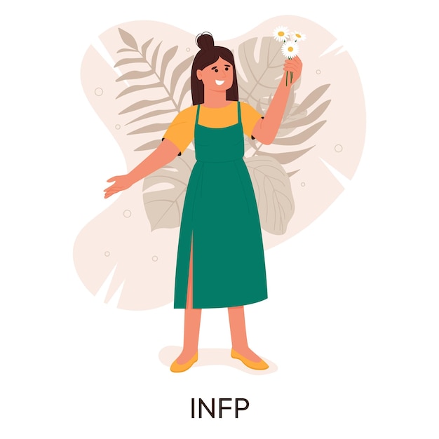 Concetto di tipi di persone mbti socionics mbti test di personalità illustrazione vettoriale piatta