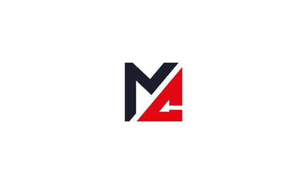 Vector mc letter logo ontwerp vector met zwarte en rode kleuren cm letter logo ontwerp initiële letters mc