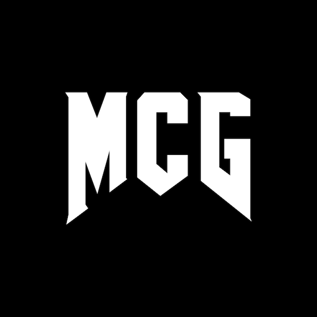 MCGのロゴデザイン 黒と白の色の組み合わせ MCGロゴ ベクトル MCGデザイン MCGアイコン MCGアルファベット MCGタイポグラフィー ロゴデザイン