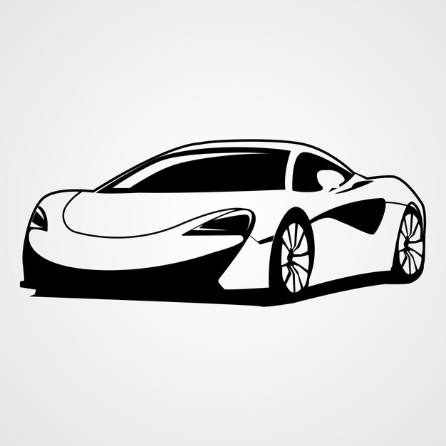 Mclaren Silhouette Sports Car Vector