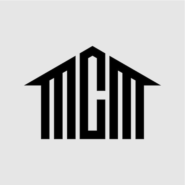Вектор Трехбуквенный дом mcm для дизайна логотипа недвижимости