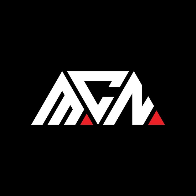 삼각형 모양의 MCN 삼각형 로고 디자인, 모노그램, MCN 세각형 터 로고 템플릿, 빨간색 MCN 삼角형 로고, 간단하고 우아하고 고급스러운 MCN 로고