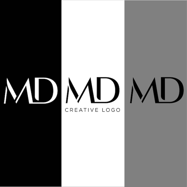 Disegno del logo con la lettera iniziale md