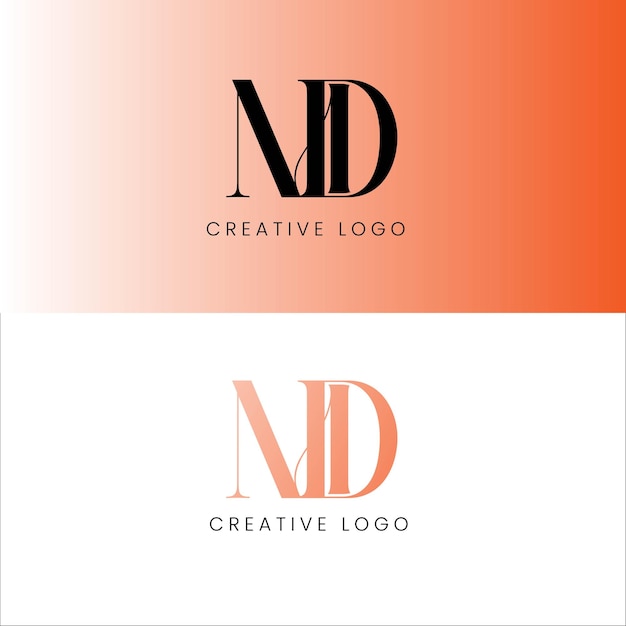 MD initial letter logo design