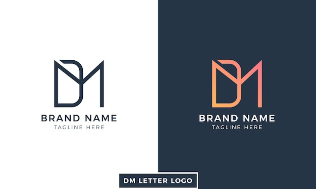 md Letter Logo Design, Initial letter dm logo vector design template, m d logo,