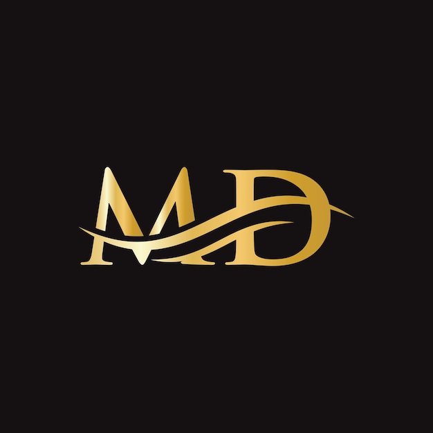 MD Linked Logo для бизнеса и фирменного стиля Creative Letter MD Logo Vector