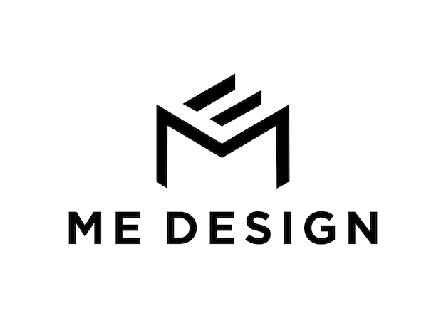 Векторная иллюстрация дизайна логотипа ME