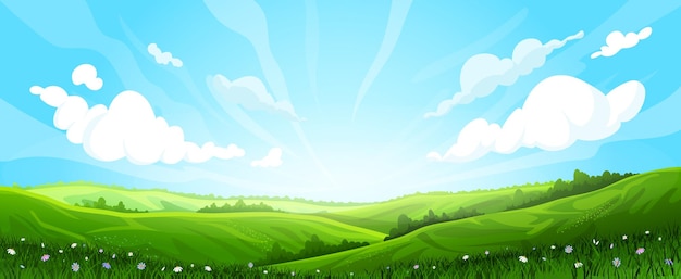 Vector meadow background landscape vector