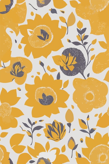 Meadow of Tranquility Seamless Yellow Cempaka Flowers Pattern