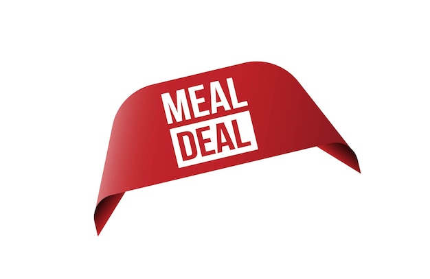 Meal deal red ribbon label banner