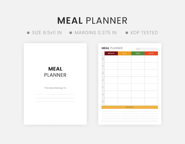 Meal planner template