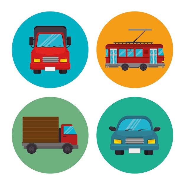 means of transport icons 