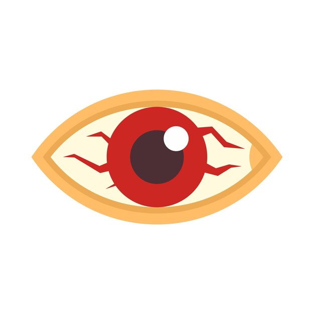 Measles red eye icon Flat illustration of measles red eye vector icon for web design