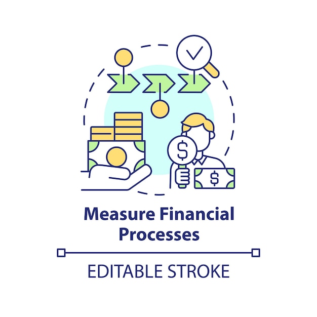 Measure financial processes concept icon