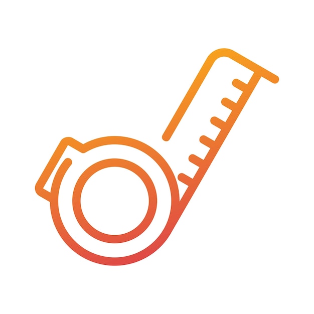Measure meter carpentry tool gradient icon vector illustration