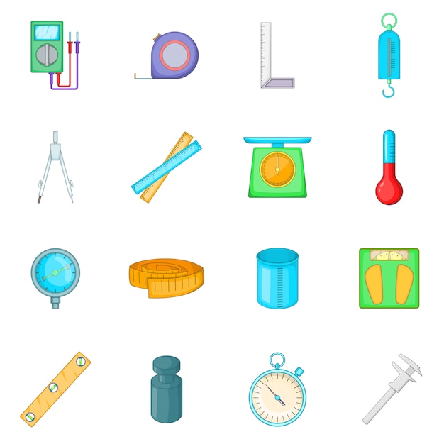 Measure tools icons set